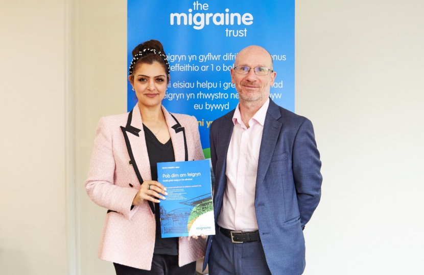 Natasha Asghar MS with Rob Music, Chief Executive of the Migraine Trust