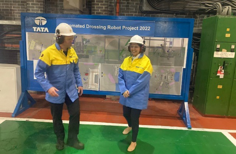 Natasha Asghar tours Tata Steel's Llanwern Plant