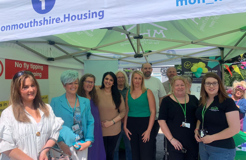 Photo of Natasha with Cwtch Angels, Working Wardrobe and Monmouthshire Housing Association staff